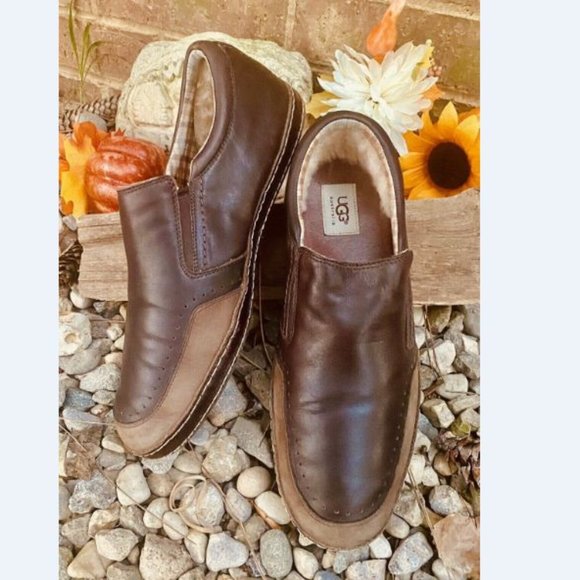 UGG Other - UGG Men's Shoes Leather Comfort Brown Slip On Loafer 12